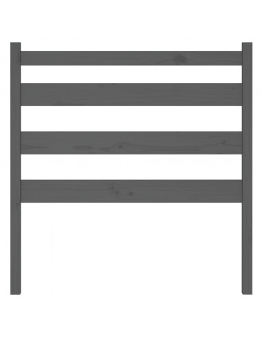 Testiera per Letto Grigia 96x4x100 cm in Legno Massello di Pino