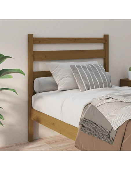 Testiera per Letto Miele 96x4x100 cm in Legno Massello di Pino