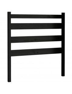 Testiera per Letto Nera 96x4x100 cm in Legno Massello di Pino 2