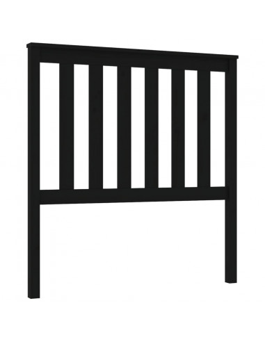 Testiera per Letto Nera 96x6x101 cm in Legno Massello di Pino