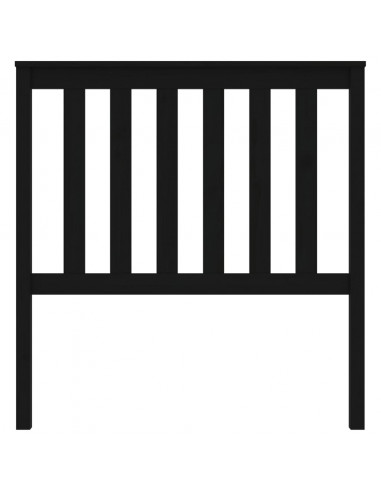 Testiera per Letto Nera 96x6x101 cm in Legno Massello di Pino