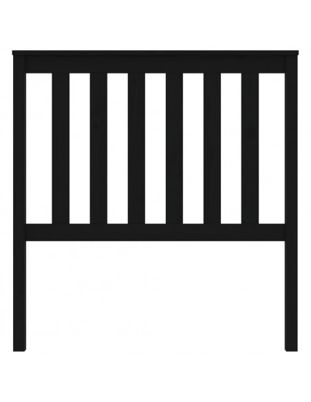 Testiera per Letto Nera 96x6x101 cm in Legno Massello di Pino