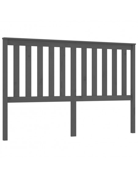 Testiera per Letto Grigia 166x6x101cm in Legno Massello di Pino