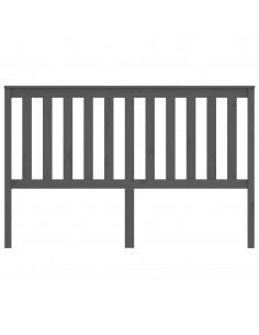 Testiera per Letto Grigia 166x6x101cm in Legno Massello di Pino 2