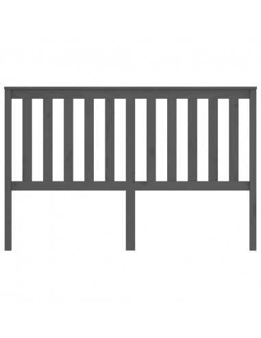 Testiera per Letto Grigia 166x6x101cm in Legno Massello di Pino