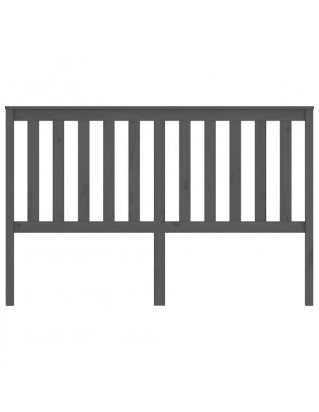 Testiera per Letto Grigia 166x6x101cm in Legno Massello di Pino