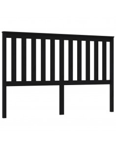 Testiera per Letto Nera 166x6x101 cm in Legno Massello di Pino 2
