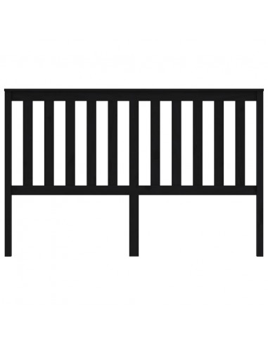 Testiera per Letto Nera 166x6x101 cm in Legno Massello di Pino