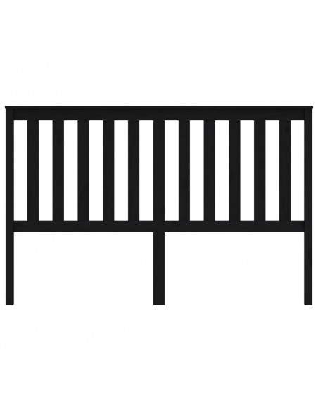 Testiera per Letto Nera 166x6x101 cm in Legno Massello di Pino