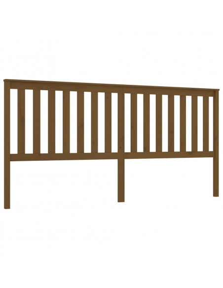 Testiera per Letto Miele 206x6x101 cm in Legno Massello di Pino