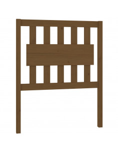 Testiera per Letto Miele 80,5x4x100cm in Legno Massello di Pino 2