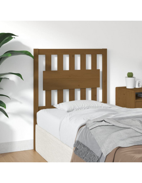 Testiera per Letto Miele 80,5x4x100cm in Legno Massello di Pino