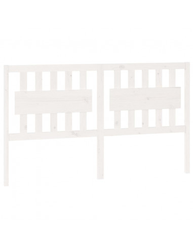 Testiera per Letto Bianca 165,5x4x100 cm Legno Massello di Pino