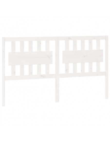 Testiera per Letto Bianca 165,5x4x100 cm Legno Massello di Pino