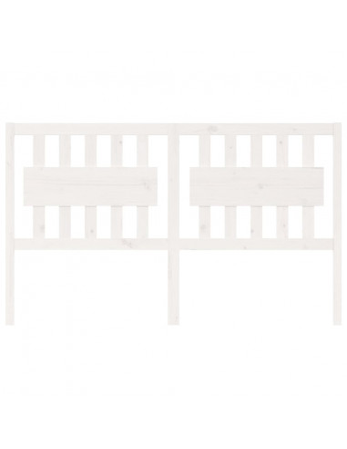 Testiera per Letto Bianca 165,5x4x100 cm Legno Massello di Pino