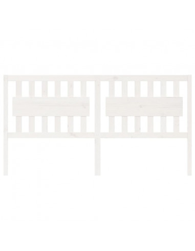 Testiera per Letto Bianca 185,5x4x100 cm Legno Massello di Pino