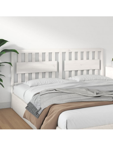 Testiera per Letto Bianca 185,5x4x100 cm Legno Massello di Pino