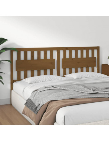 Testiera per Letto Miele 185,5x4x100 cm Legno Massello di Pino