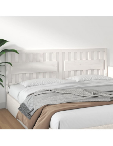 Testiera per Letto Bianca 205,5x4x100 cm Legno Massello di Pino