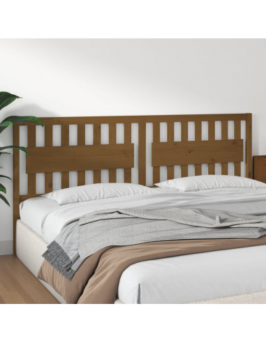 Testiera per Letto Miele 205,5x4x100 cm Legno Massello di Pino