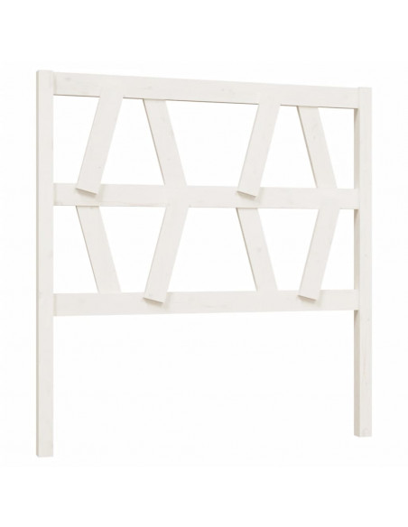 Testiera per Letto Bianca 96x4x100 cm in Legno Massello di Pino