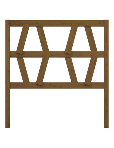 Testiera per Letto Miele 96x4x100 cm in Legno Massello di Pino