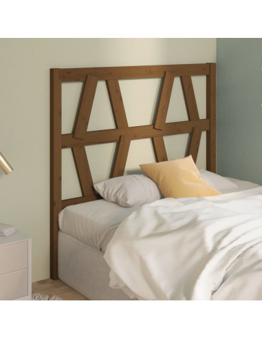 Testiera per Letto Miele 96x4x100 cm in Legno Massello di Pino