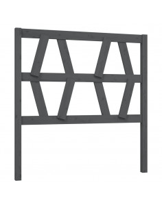 Testiera per Letto Grigia 106x4x100cm in Legno Massello di Pino 2