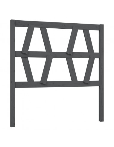 Testiera per Letto Grigia 106x4x100cm in Legno Massello di Pino