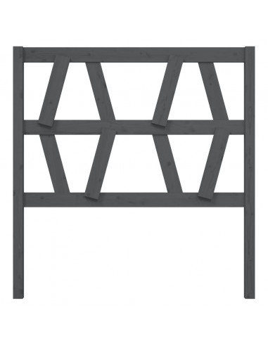 Testiera per Letto Grigia 106x4x100cm in Legno Massello di Pino