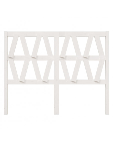 Testiera per Letto Bianca 126x4x100cm in Legno Massello di Pino