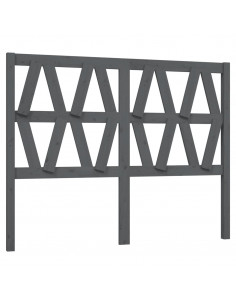Testiera per Letto Grigia 126x4x100cm in Legno Massello di Pino 2