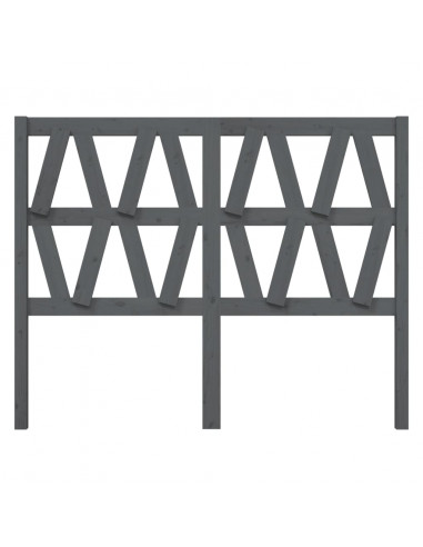 Testiera per Letto Grigia 126x4x100cm in Legno Massello di Pino