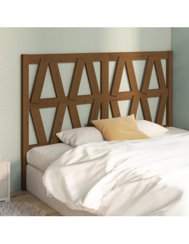 Testiera per Letto Miele 126x4x100 cm in Legno Massello di Pino