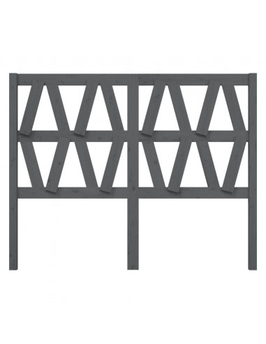 Testiera per Letto Grigia 146x4x100cm in Legno Massello di Pino