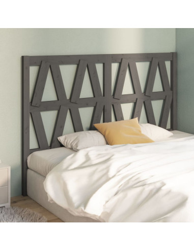 Testiera per Letto Grigia 146x4x100cm in Legno Massello di Pino