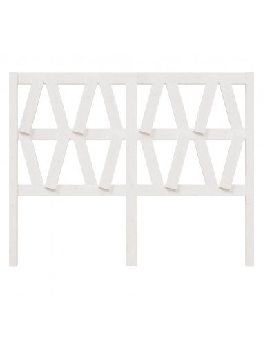 Testiera per Letto Bianca 156x4x100cm in Legno Massello di Pino