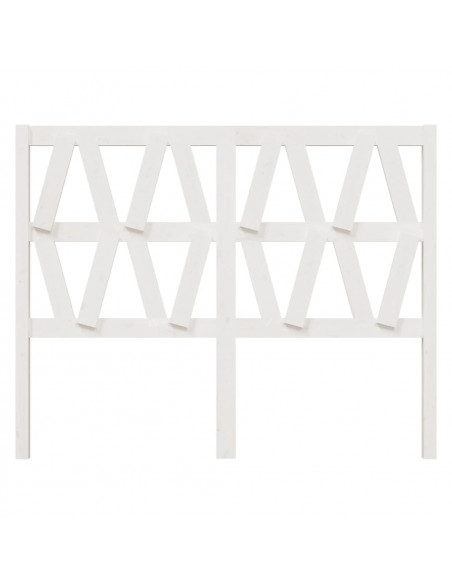 Testiera per Letto Bianca 156x4x100cm in Legno Massello di Pino