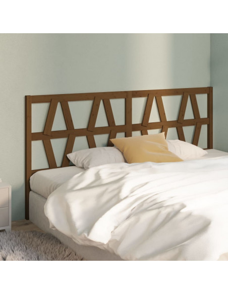 Testiera per Letto Miele 206x4x100 cm in Legno Massello di Pino