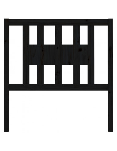 Testiera per Letto Nera 81x4x100 cm in Legno Massello di Pino