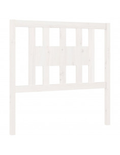 Testiera per Letto Bianca 96x4x100 cm in Legno Massello di Pino 2