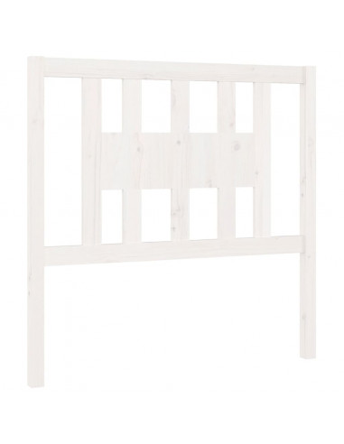 Testiera per Letto Bianca 96x4x100 cm in Legno Massello di Pino