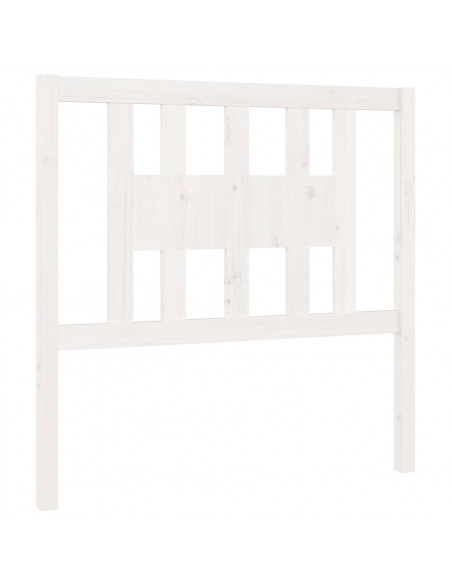 Testiera per Letto Bianca 96x4x100 cm in Legno Massello di Pino