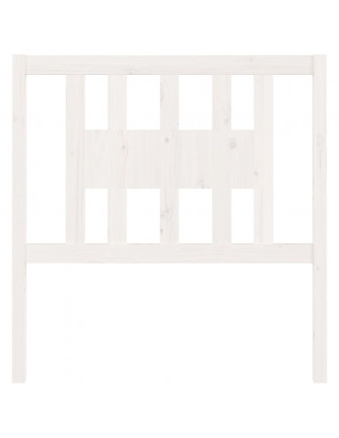Testiera per Letto Bianca 96x4x100 cm in Legno Massello di Pino