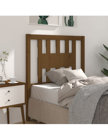 Testiera per Letto Miele 106x4x100 cm in Legno Massello di Pino