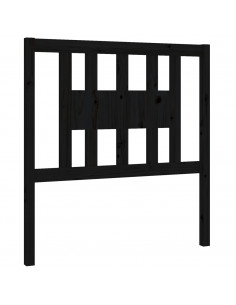 Testiera per Letto Nera 106x4x100 cm in Legno Massello di Pino 2