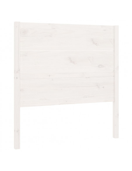 Testiera per Letto Bianca 81x4x100 cm in Legno Massello di Pino
