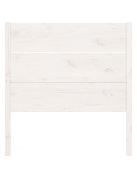 Testiera per Letto Bianca 81x4x100 cm in Legno Massello di Pino