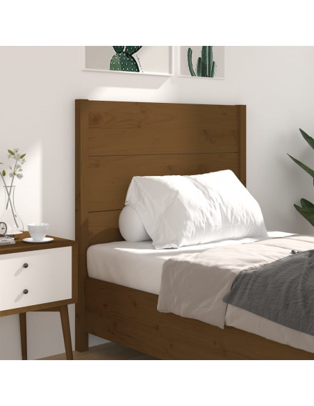 Testiera per Letto Miele 81x4x100 cm in Legno Massello di Pino