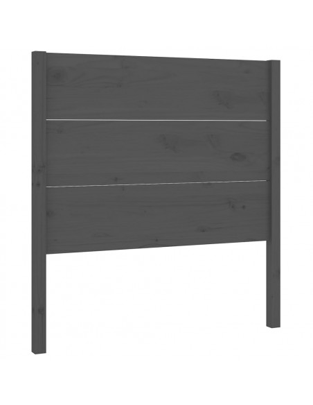 Testiera per Letto Grigia 96x4x100 cm in Legno Massello di Pino